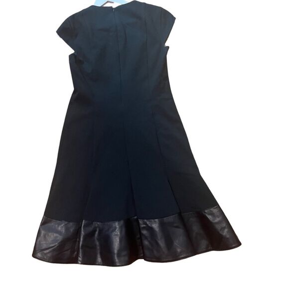 Akris Punto NWOT Cap Sleeve Faux-Leather Trim Dress - Picture 5 of 9